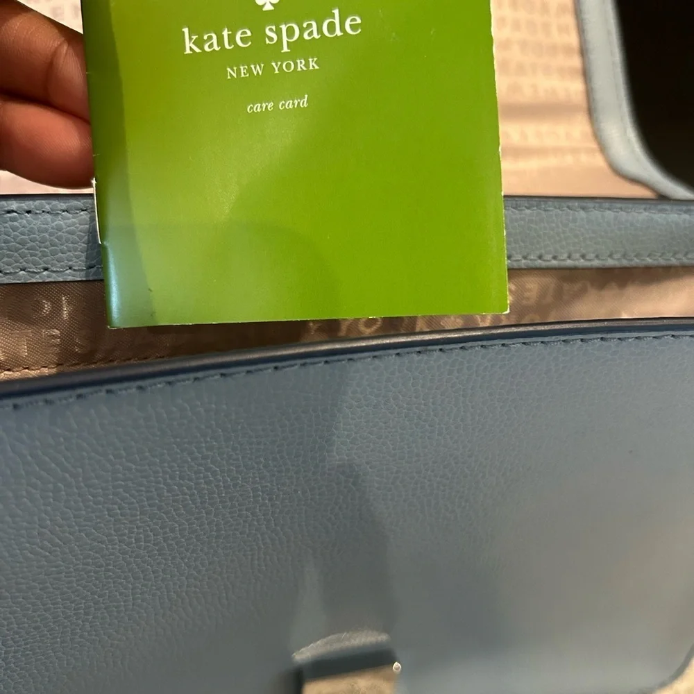 Kate Spade Blue Leather Crossbody Bag with Chain Strap